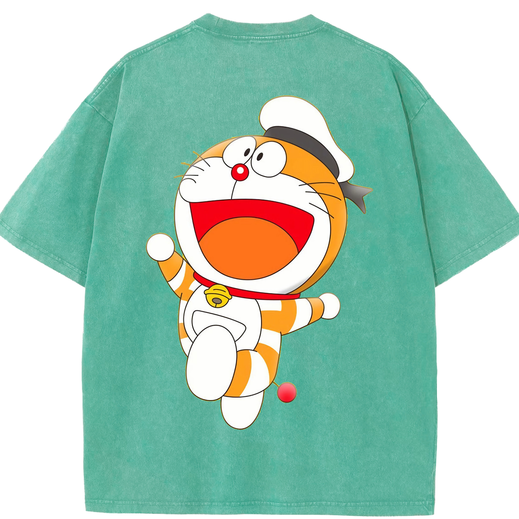 （画像用） ドラえもん Doraemon 綿100% ヴィンテージ風 半袖Tシャツ（背面プリント）